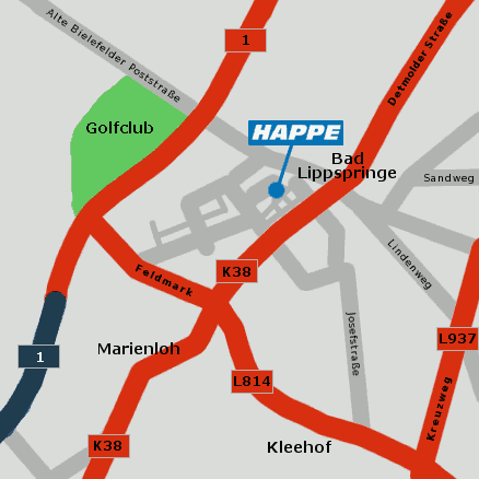 Anfahrt Happe Bad Lippspringe