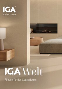 IGA Sortimentsuebersicht Stand 2026 01 - IGA schöne Fliesen, IGA Welt. Seite eins des Katalogs.