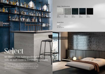 Select. Raku, bekannt für seine einzigartigen Glasuren und die besondere Brenntechnik, verleiht jeder Fliese einen individuellen Charakter. Die lebendigen Farben und die natürlichen Unregelmäßigkeiten der Oberfläche schaffen ein faszinierendes Spiel von Licht und Schatten.